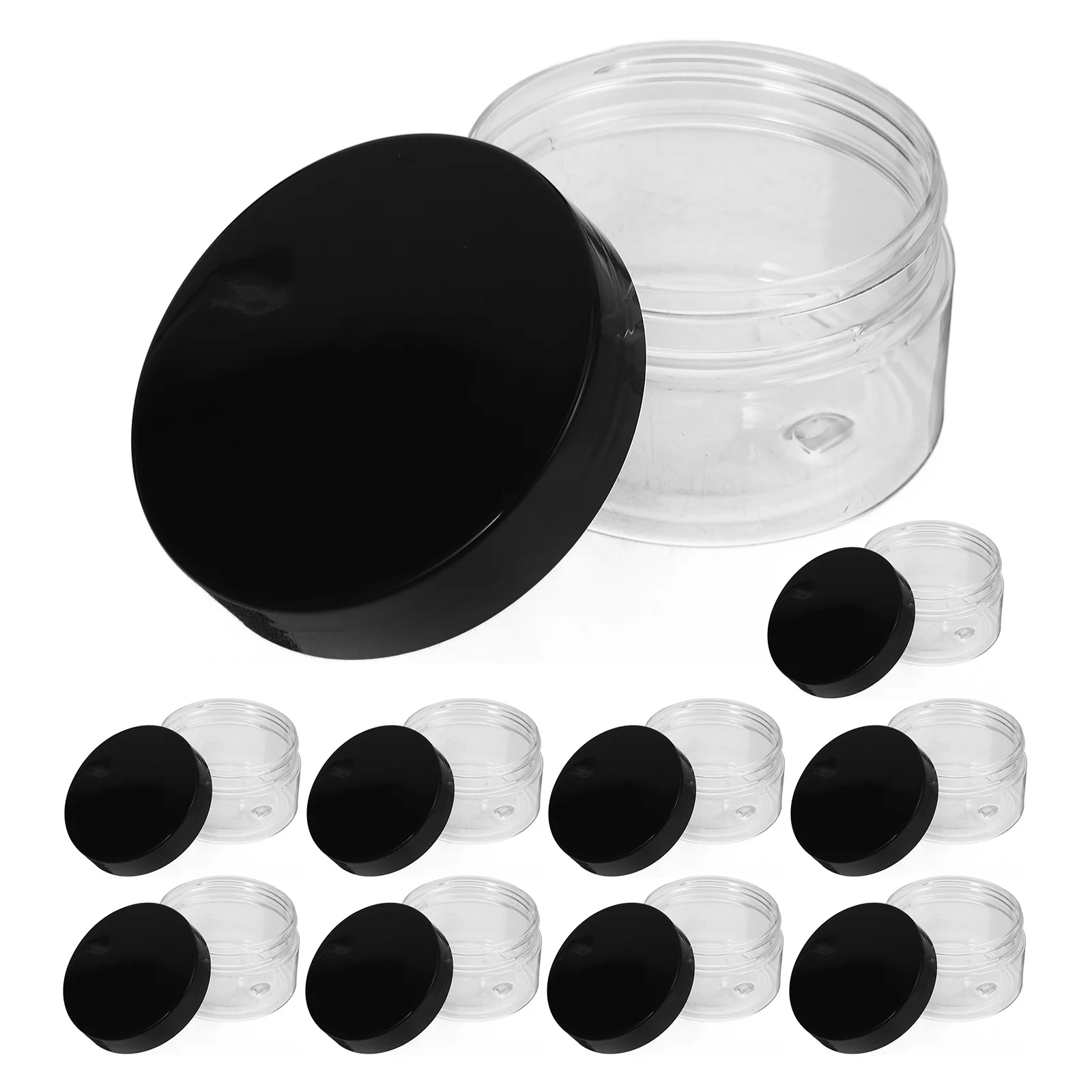 

10Pcs Plastic Bottles Leakproof Lid Clear Jar Travel Storage Small Plastic Containers Creams Lotions Spices Snacks