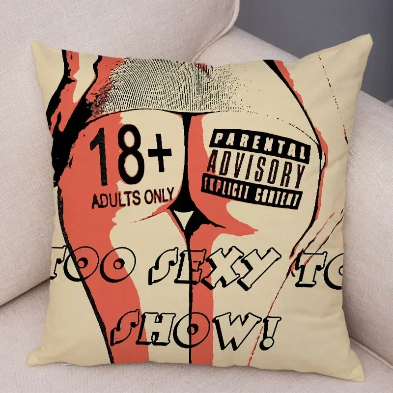 Home Decor Living Room Cartoon Sexy Lady Pillowcase Decoration Pretty Girl Ass Cushion Cover Sofa Car