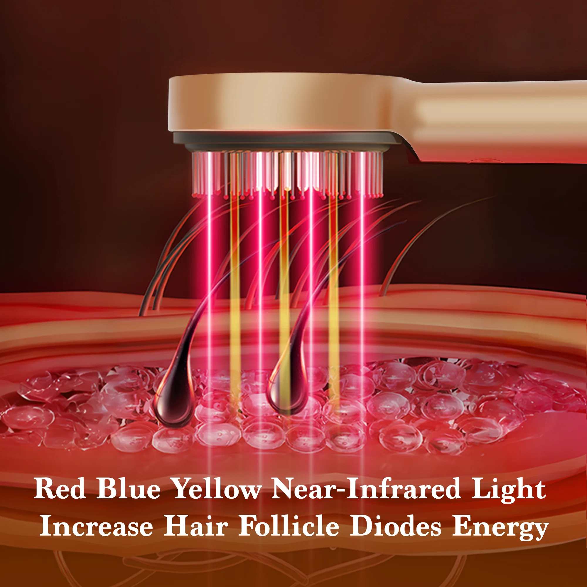 BREO Scalp Massage Hair Care Comb Hair Growth Device Double Relaxation Red Blue Yellow  Colors