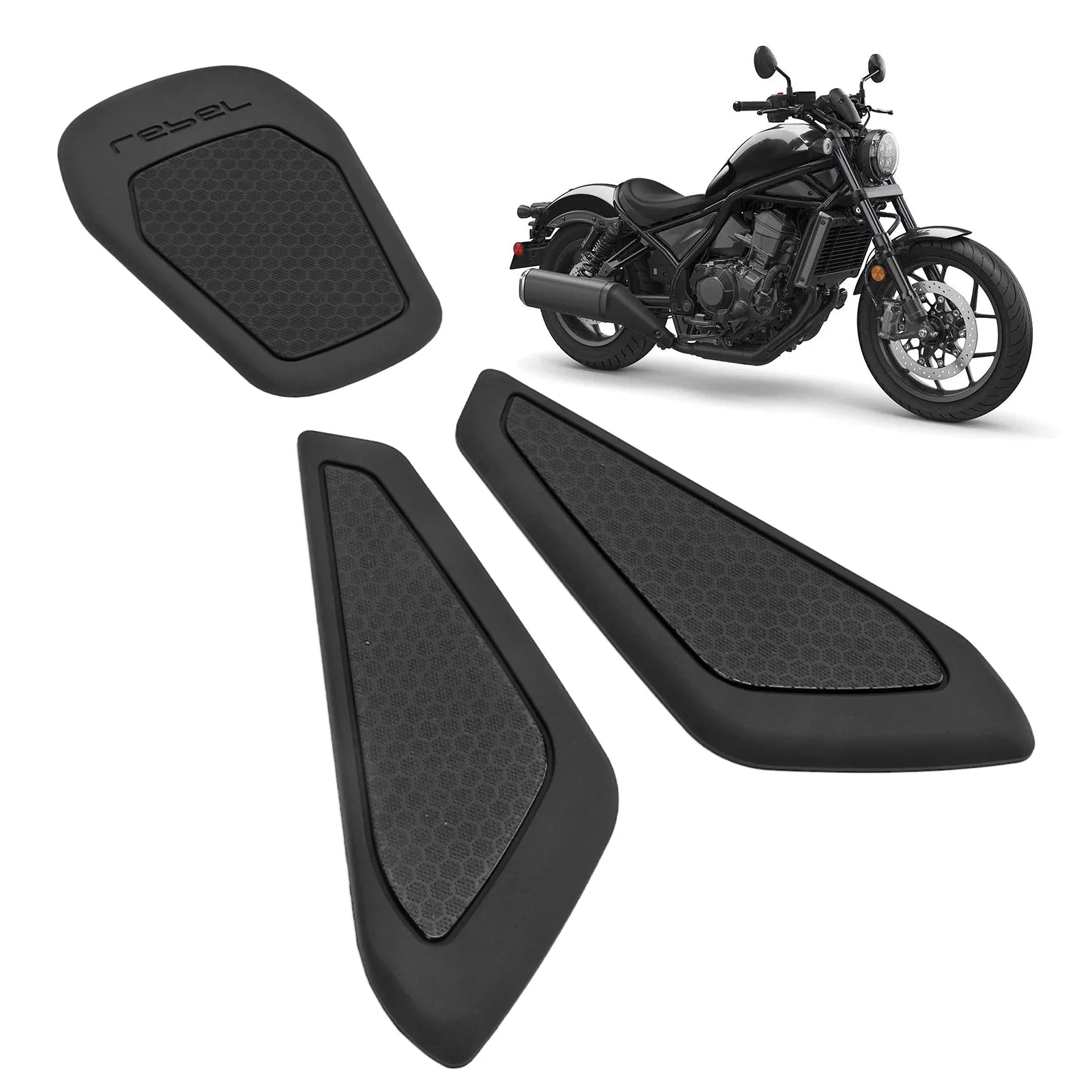 

Clearance Deal Motorcycle Fuel Tank Sticker Rubber Knee Protection Cover Pads for CMX1100 REBEL1100 Fuel Tank Protection Sticker