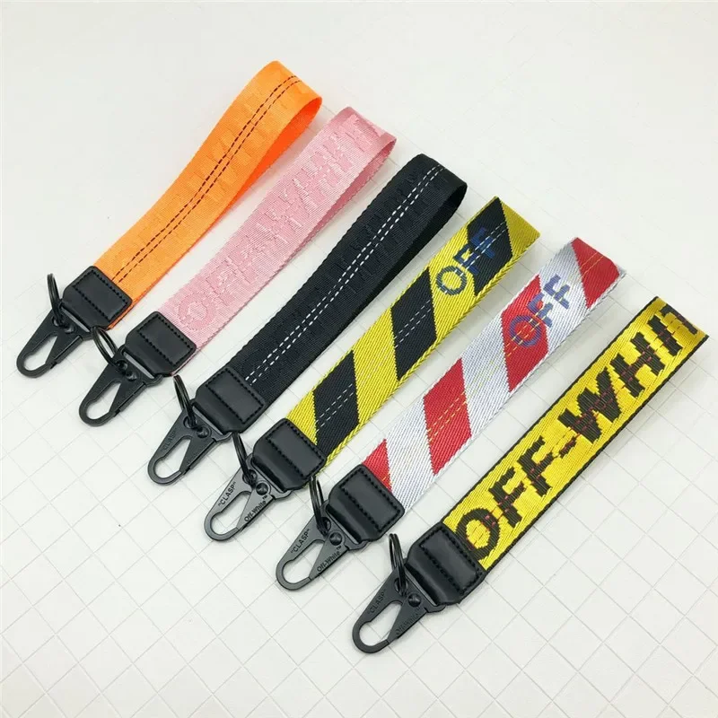 For Offwhite Keychain Key Chain Boxing Gloves Pendant Canvas Embroidery Men's Fighting Car Keychain