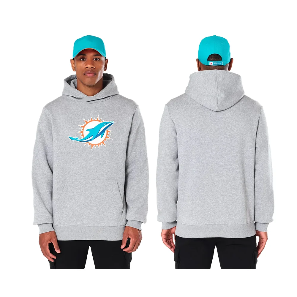 New Miami American football Hoodie Warm Popular Hoodie Casual Long Sleeve Grey Pullover Hoodie Dolphins Printing