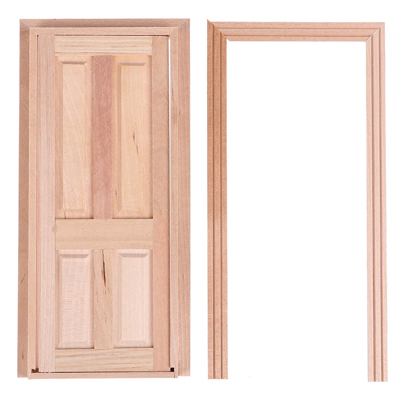 I bambini fingono di giocare a mobili giocattolo giocattoli 1:12 mobili per casa delle bambole simulazione miniature accessori per mobili per porte in legno fai da te arredamento