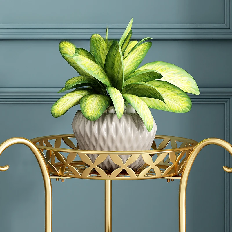 Floor standing plant stand multilayers green pineapple storage shelf iron hollowed out flower rack versatile scene indoor garden