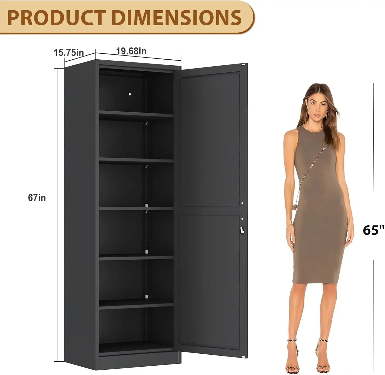 Tall Metal Narrow Bathroom Storage Locker Cabinet 67