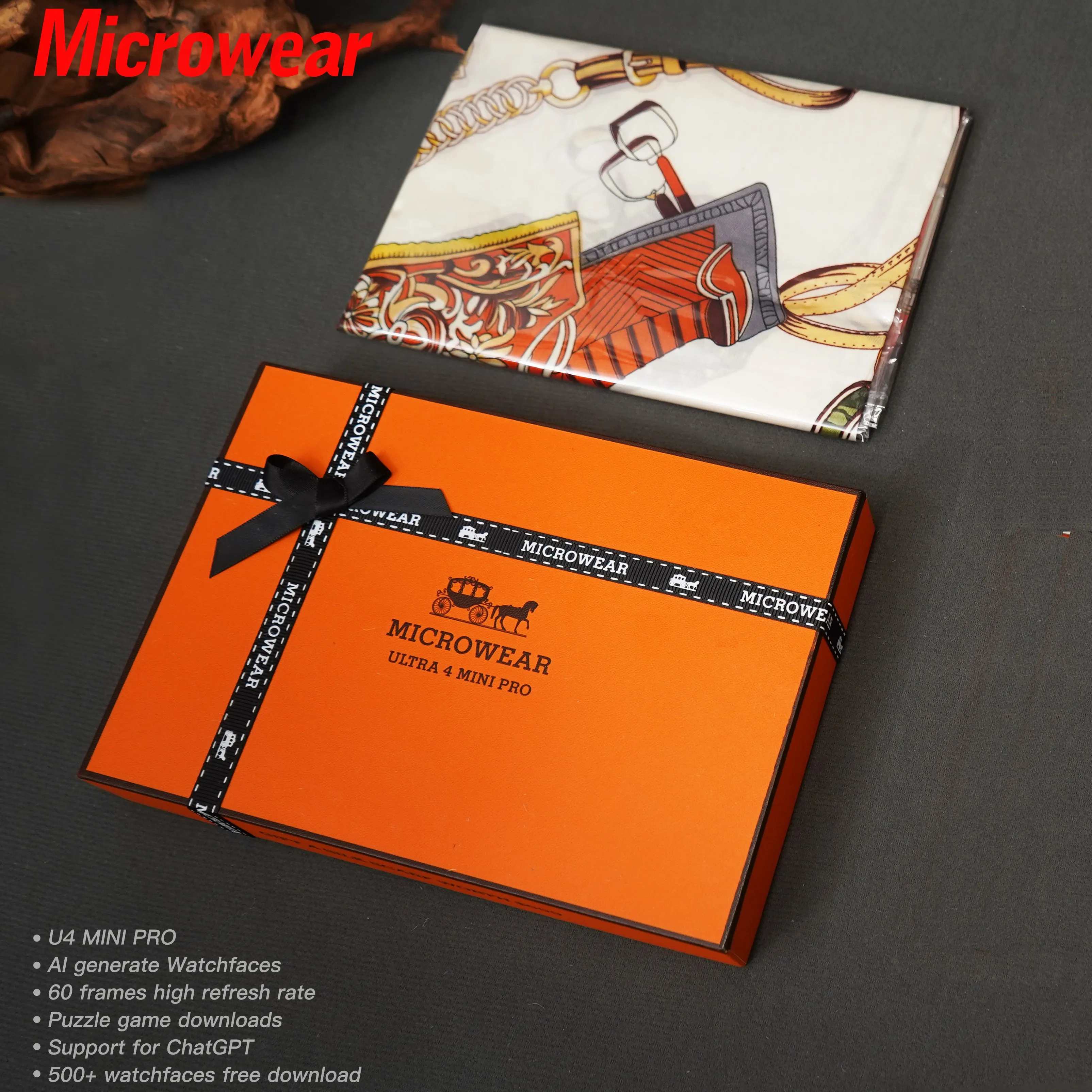Exquisite Ultrawatch+Scarves Women Gift Suit Swimable Rugged Amoled OS26 Smartwatch Set For Festivals Christmas Valentine's