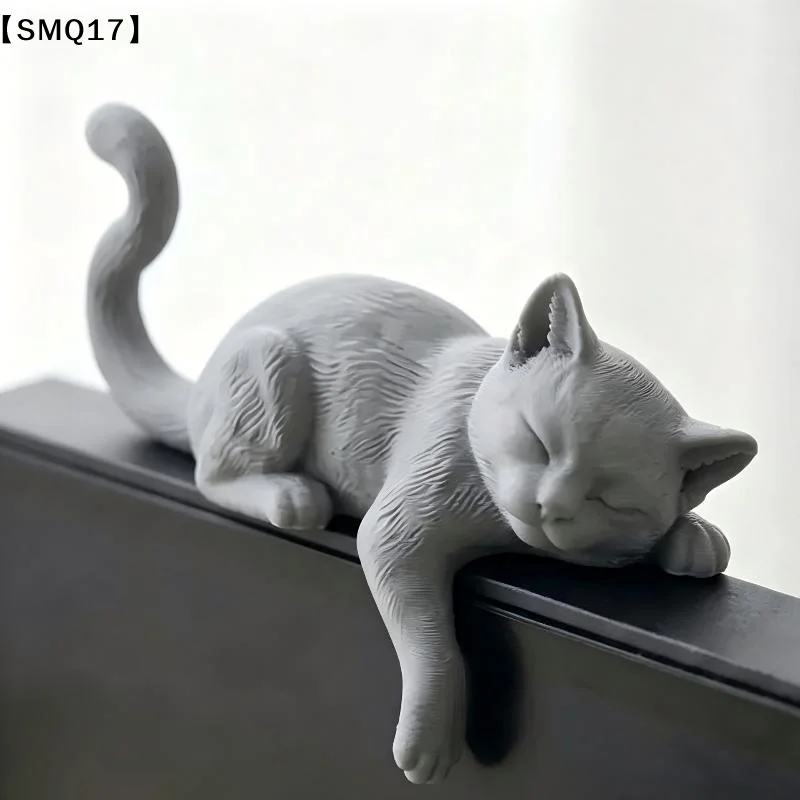 1pcs 3D Printed Lazy Cat Monitor Edge Ornament – Desktop Decor, Lover Gift, Creative & Healing