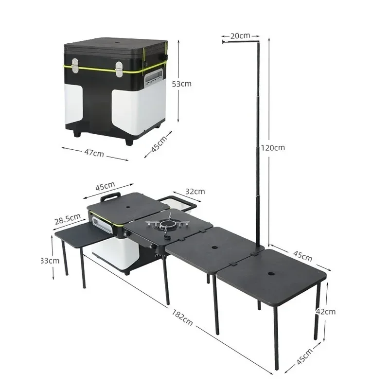 New Large Outdoor Mobile Kitchen Camping Portable Folding Table Stove Camping Barbecue Self Driving Travel Vehicle Equipment