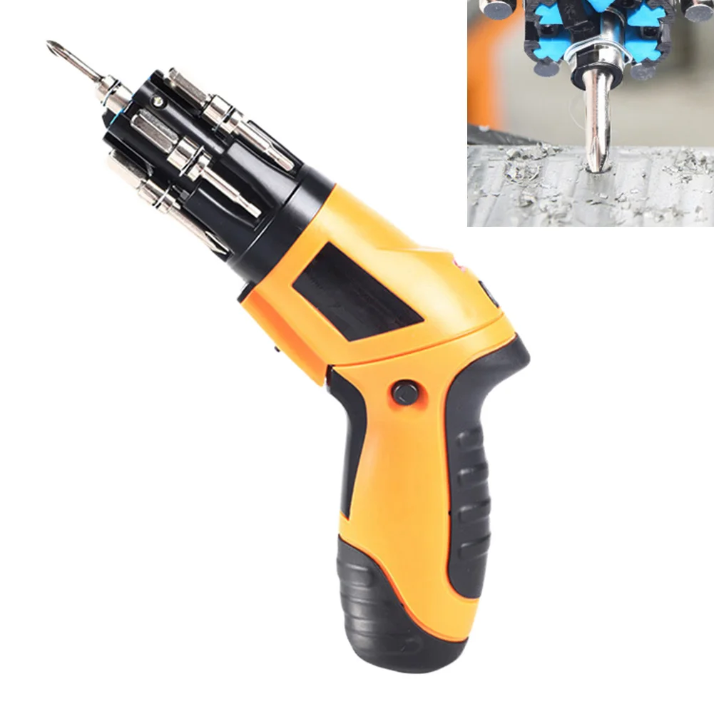 DIY Projects Color Yellow Rechargeable Mini Drill Portable Screwdriver Set Size 13x5x16cm Torque 3.5Nm Speed 180 Rpm