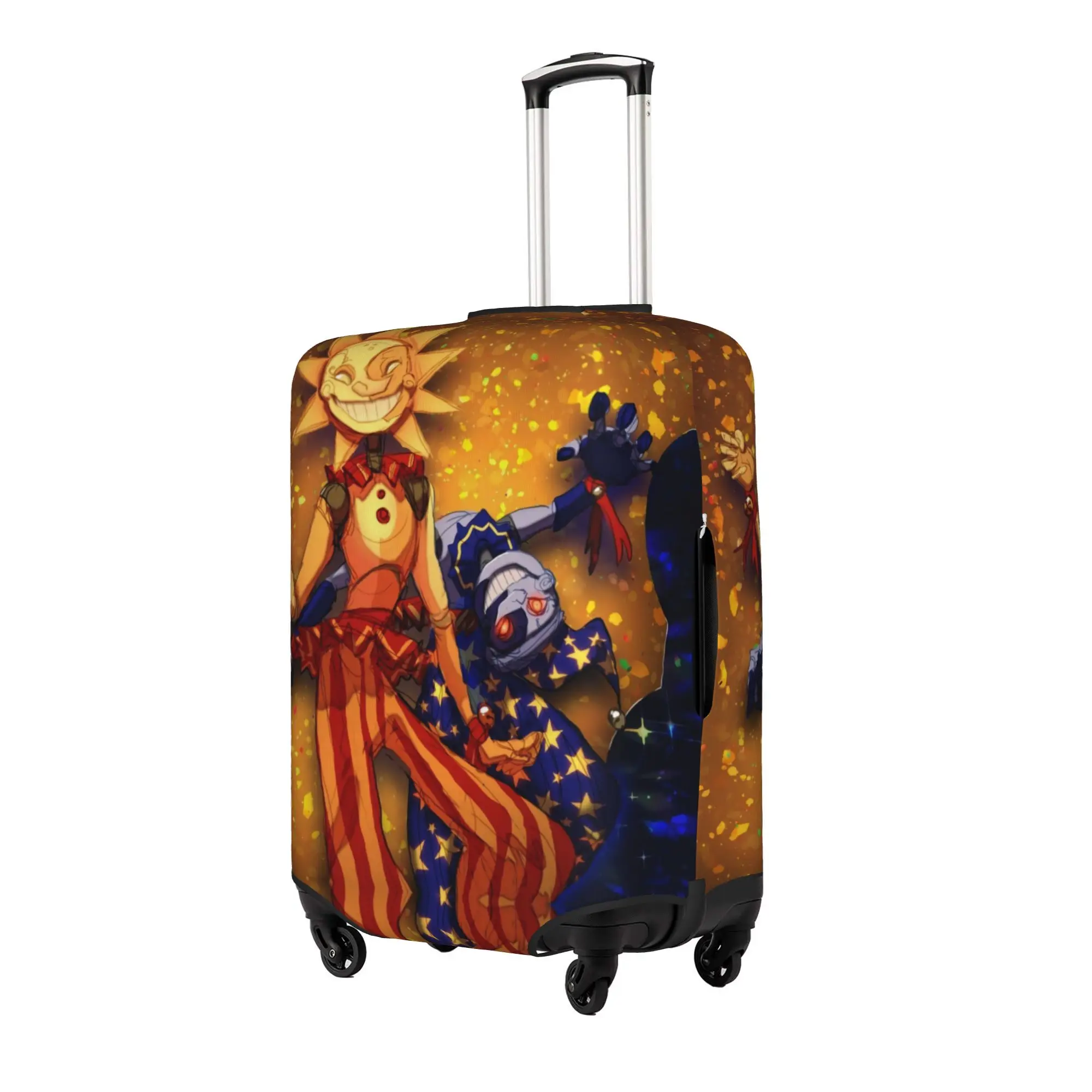 FNAF Security Breach Luggage Cover Protector Cute Sundrop And Moondrop Travel Suitcase Protective Cover for 18-32 Inch