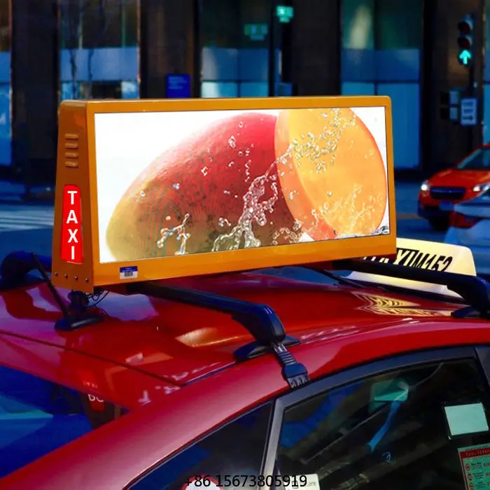3G 4G Wireless Control P2.5 P3.33 Car Top Sign LED Advertising 960mmx320mm Double Sided  Taxi Led Display