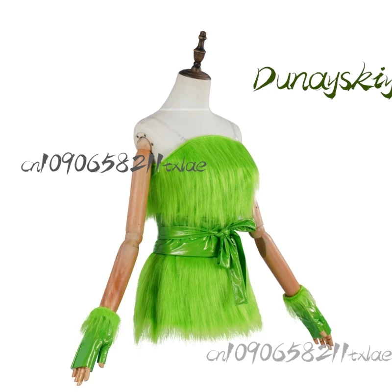 زي الوحش الفرو الأخضر للهالوين بدلة شخصية لحفلة عيد الميلاد للبالغين زي تنكري مضحك وحش رعب