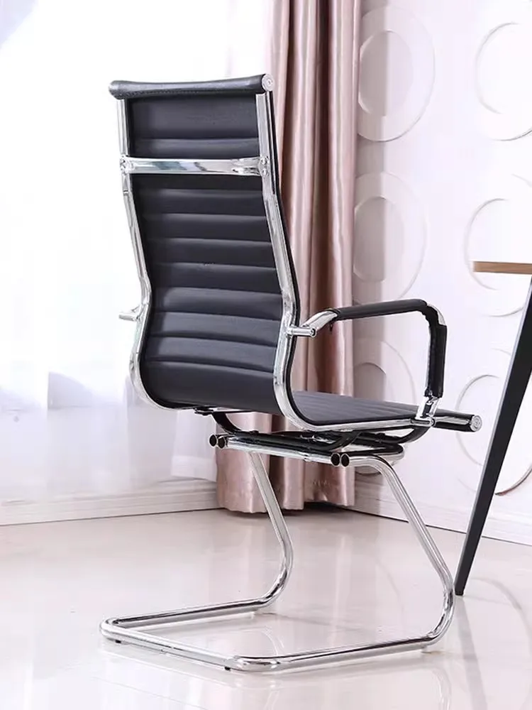 Modern Office Building Ergonomic Swivel Computer Chair Leather Meeting Chair with Stainless Steel Metal Type