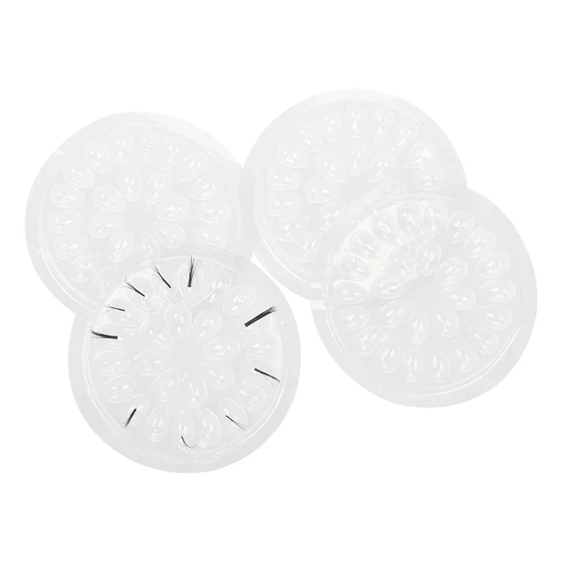 Soporte de pegamento pegatina extensión de pestañas caliente 100 Uds paleta adhesiva desechable para herramientas de maquillaje de pestañas pestañas de flores de plástico