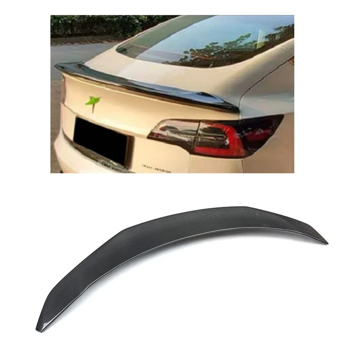 Car Accessories V Style Carbon Fiber Spoiler lip For Tesla Model 3 2017-2020 Tail Wing Rear Spoiler