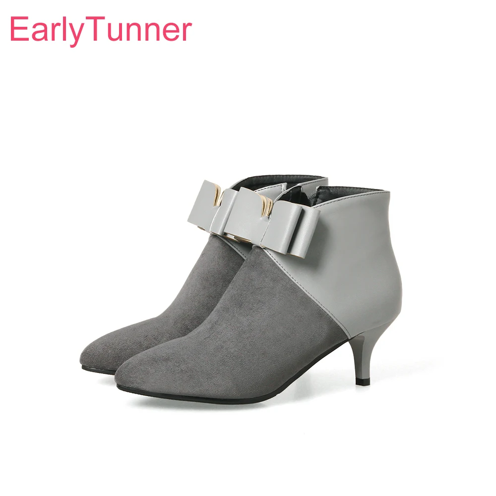 2026 Autumn Fashion Women Ankle Booties Pointed Toe High Thin Heels Lady Party Shoes Large Small Plus Size 11 32 45