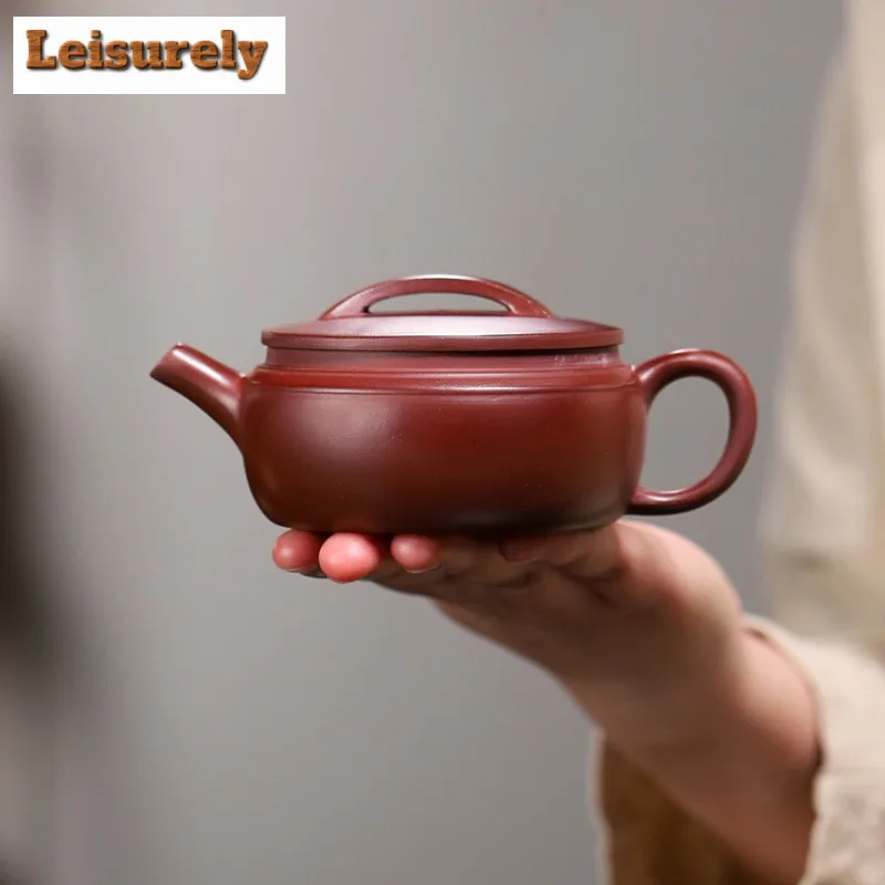 

170ml Retro Yixing Purple Clay Teapots Handmade Large Caliber Pot Raw Ore Dragon's Blood Sand Mud Kettle Zisha Tea Set Tea Gift