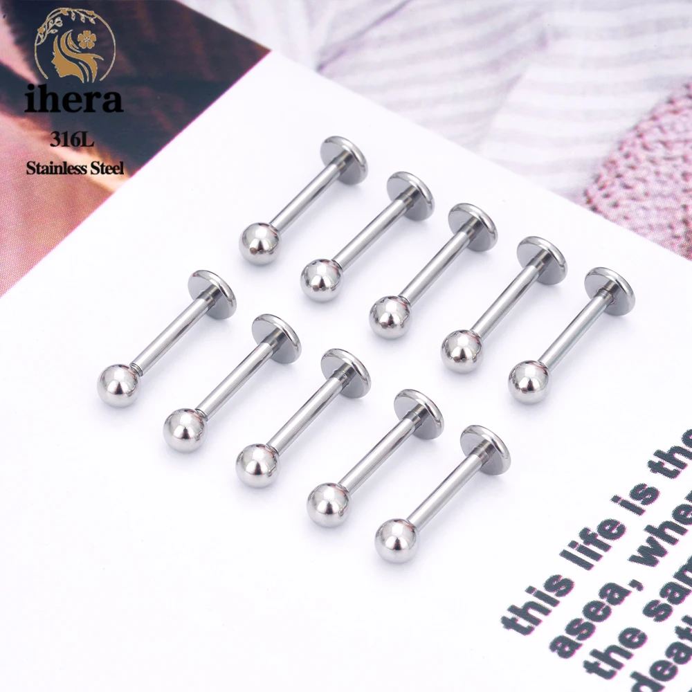 50 Uds. De labio Labret de acero inoxidable, 16G, bolas para Piercing de cejas, Piercing para tabique, anillo para la nariz en forma de C, joyería para el cuerpo para mujer al por mayor