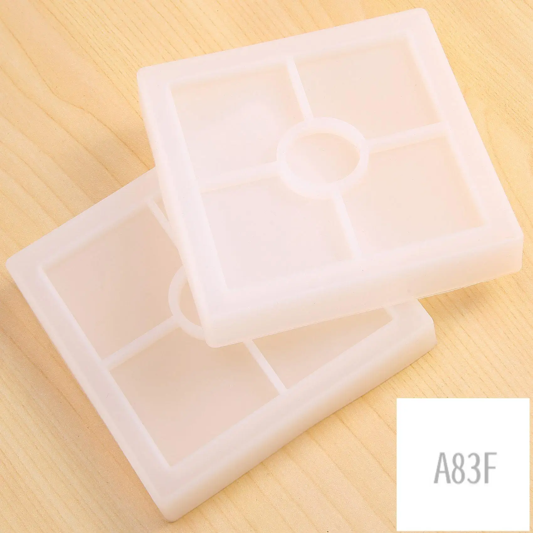 

A83F-Silicone Coaster Molds Silicone Resin Mold, Clear Epoxy Molds For Casting With Resin, Concrete, Cement And Polymer Clay (4