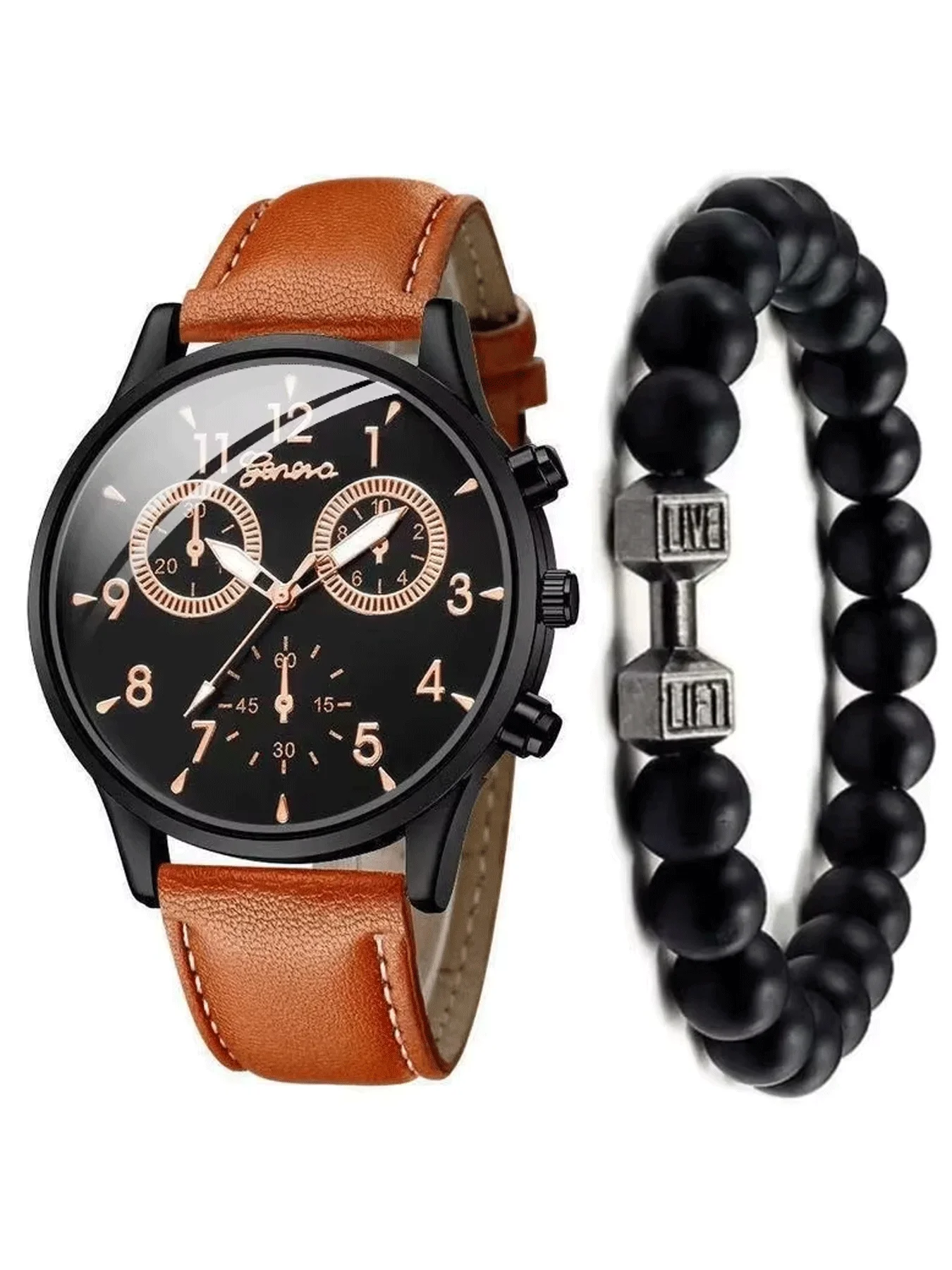 5-piece Men's Watch Versatile Fashion Steel Strip Quartz Watch Charm Business Men's Watch