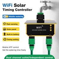 New 1/2 Outlets Solar Irrigation Timer Smart APP Control Automatic Irrigation System Outdoor Water Timer Garden Watering Tool