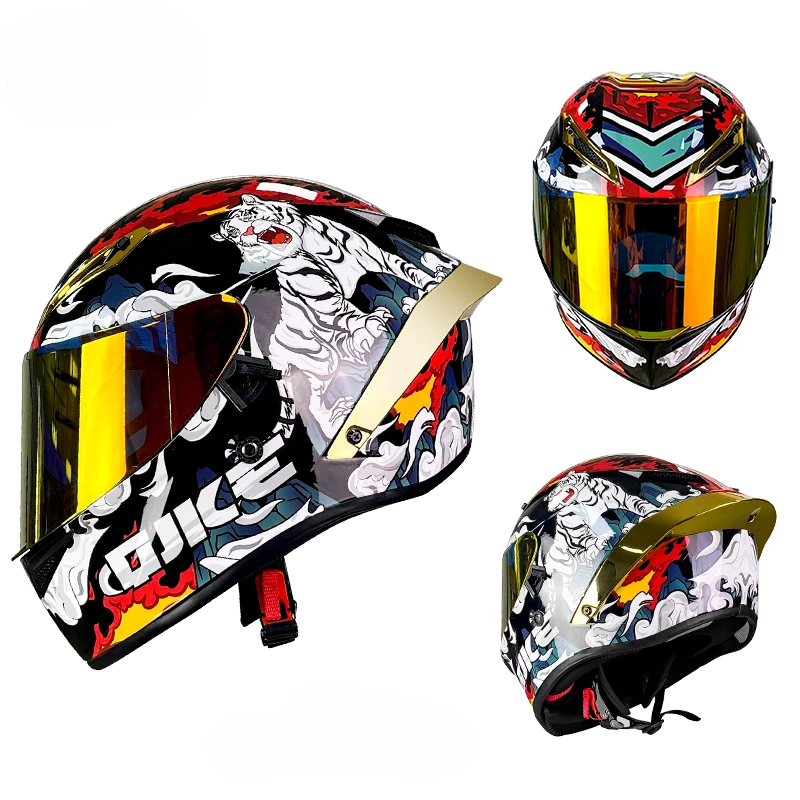 Motorcycle Helmets Full Face Dual Lens Racing Helmet Casco Motorbike Strong Resistance Off Road Helmet DOT Approved Casco Moto