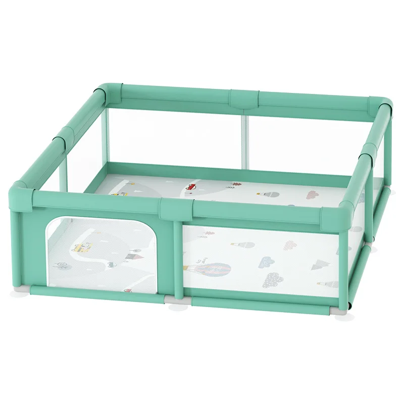 

Baby Playpen Indoor Crawling Play Area Toddler Safety Gate Crawling & Walking Aid Protective Barrier with 1.5cm Crawling Mat