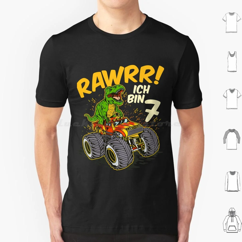Kids 7 Jahre Alt 7. Geburtstag Junge Monster Truck Auto Trex T Shirt 6xl Cotton Cool Tee Kinder 7 Jahre Alt 7 Geburtstag Junge