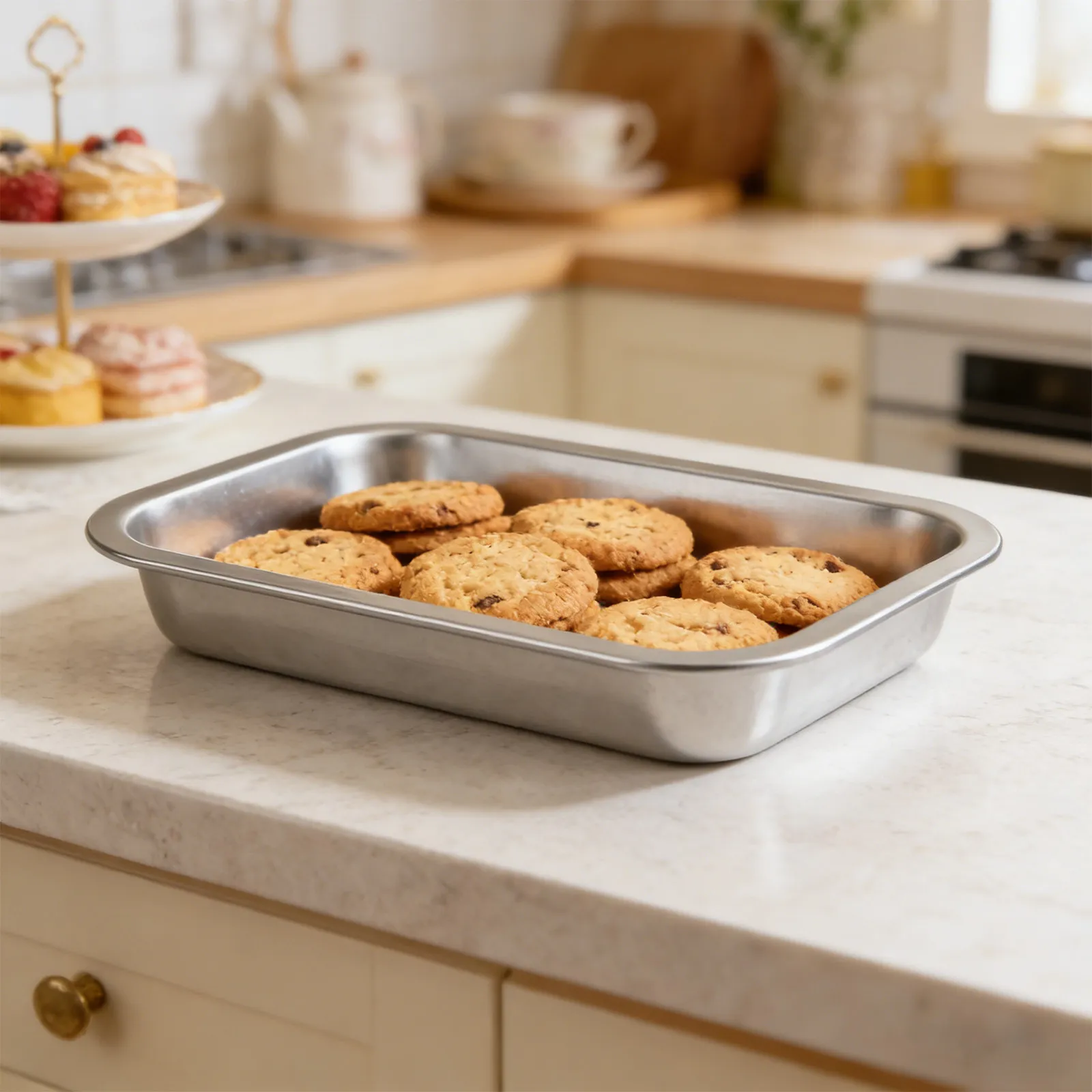 2500Ml Stainless Steel Food Storage Box Airtight Leakproof Rectangular Container for Meal Prep Buffet Serving Fridge Freezer