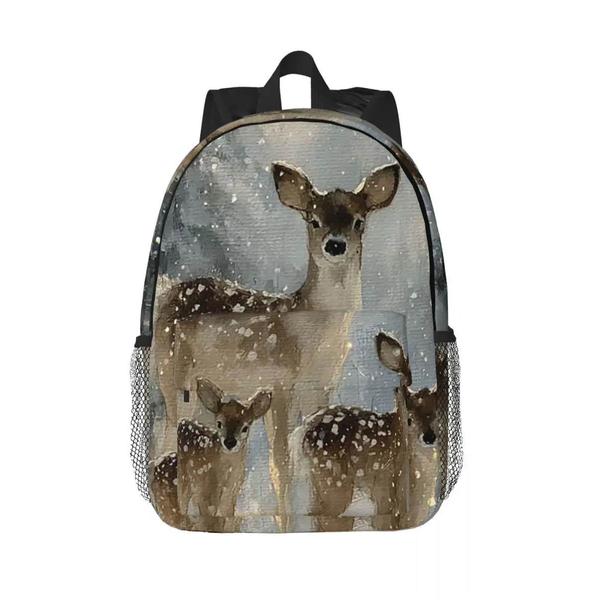 Sika Deer In Snow Forest Backpack Daypack Large Capacity Boys Girls BookBag Shoulder Bags for Men Women Kids School Bag