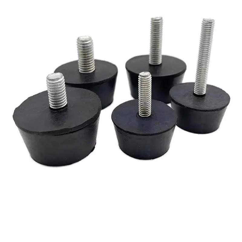M6 M8 M10 Rubber Screw-In Foot Pad - Shock-Absorbing Non-Slip Equipment Support Legs with Built-In Screws & Heightening Function