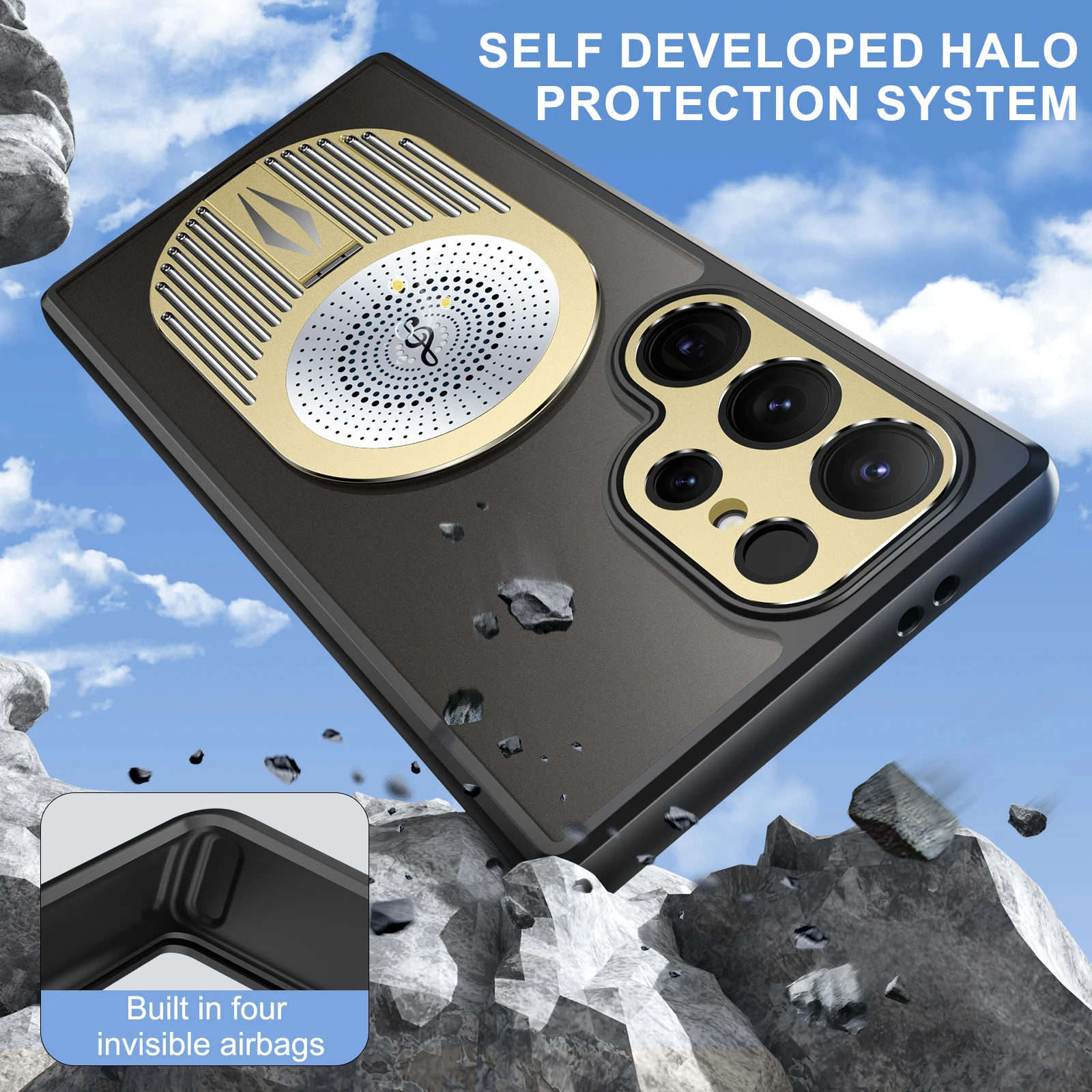 حافظة ناشر رائحة لهاتف سامسونج جالاكسي S24 S23 S22 الترا الجرافين تبديد الحرارة عدسة معدنية حماية قوس مغناطيسي حافظة الكمبيوتر