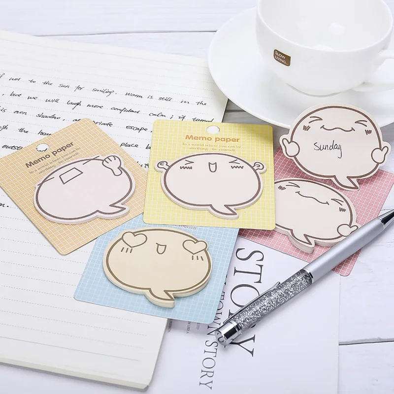 Cartoon Creative Combination Sticky Notes Memo Pad Paper Self-Adhesive Sticker Gift Cute Wall Fridge Stickers N Times Stationary