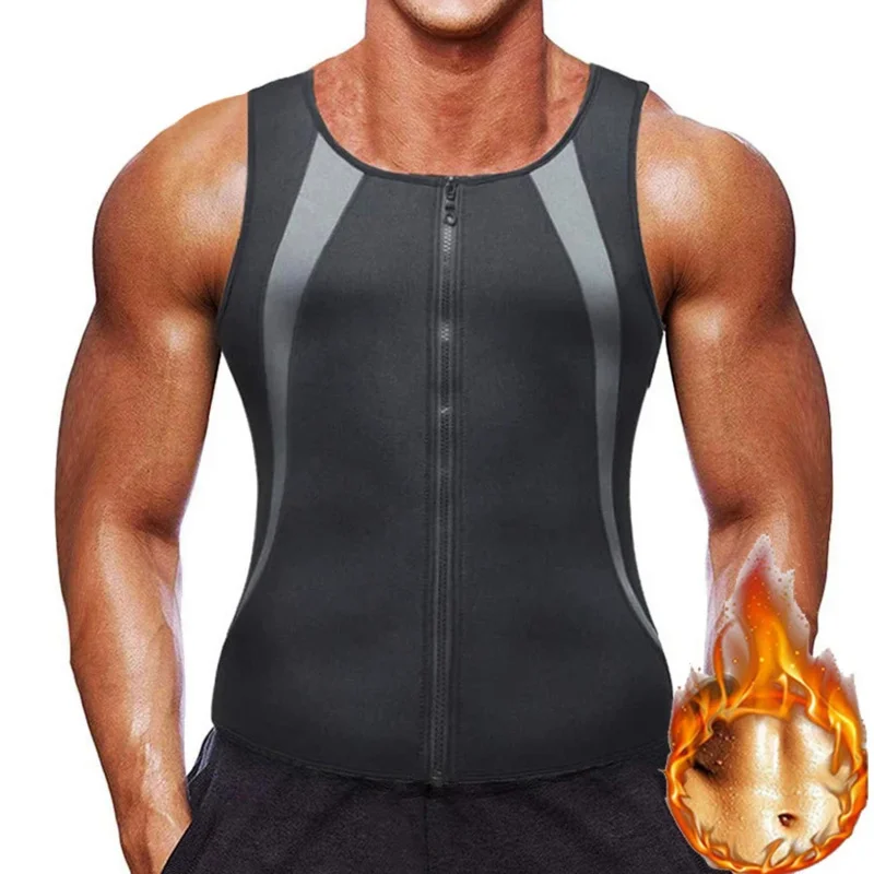 Men Reducer Body Shaper Promote Sweat Sauna Vest Fitness Waist Trainer Belly Slimming Shapewear Fat Burner Tank Top