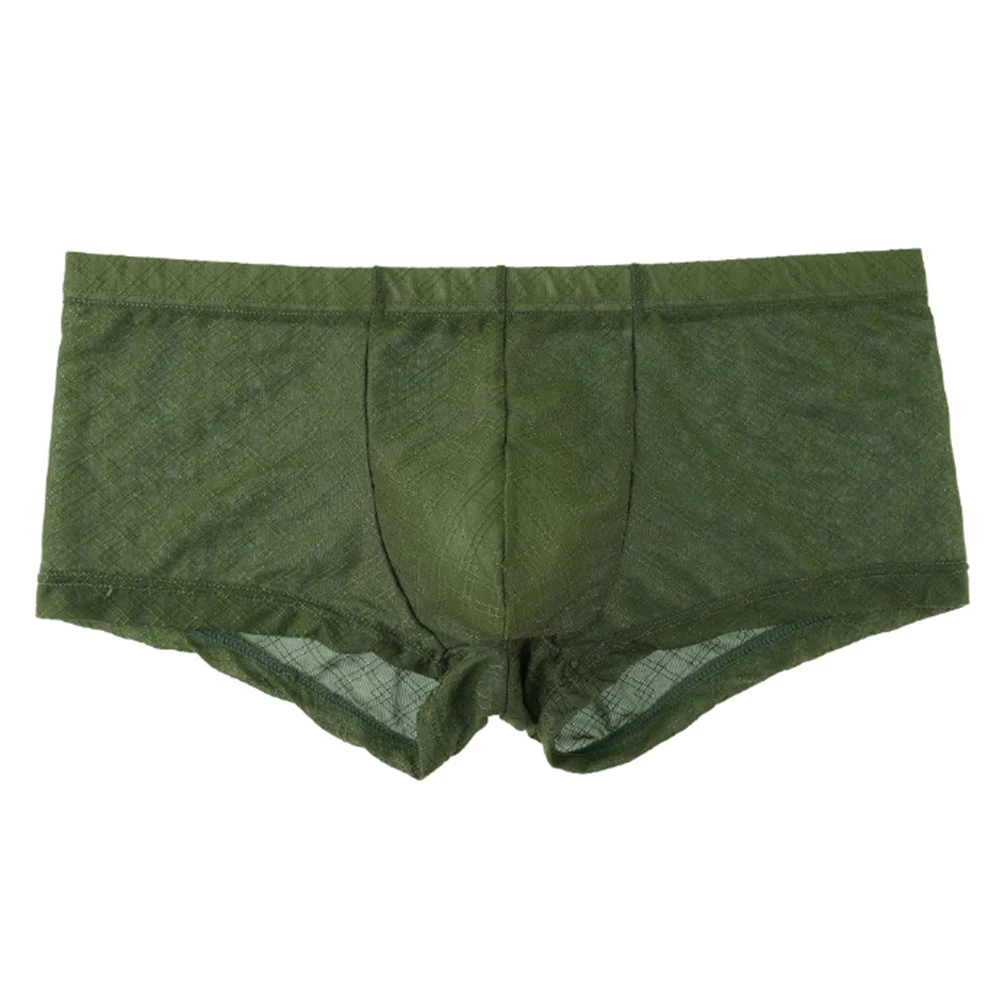 

Men Plaid Mesh Trunks Hot Hot Lingerie Sheer Underwear Elastic Boxer Shorts SissyU Pouch Bikini Briefs Erotic Panties Underpants