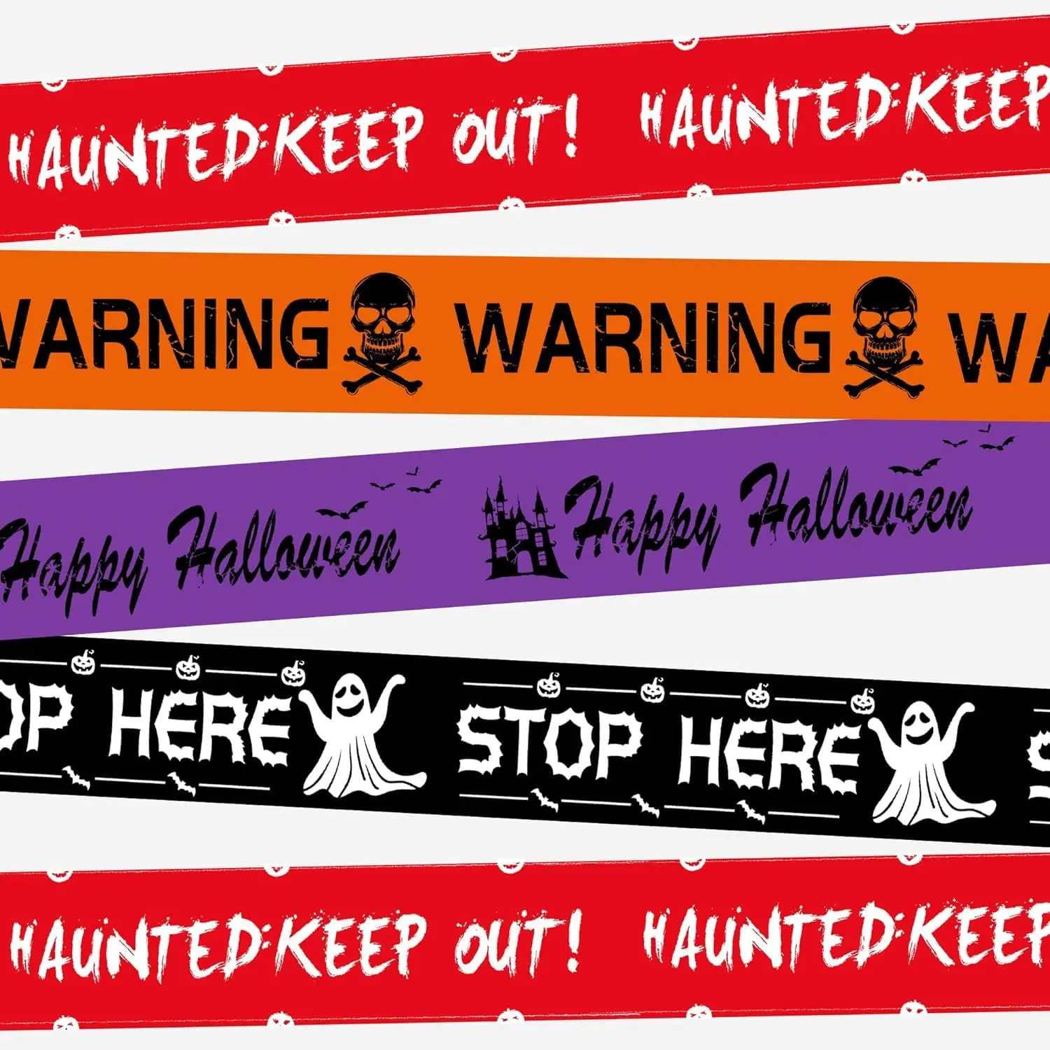 Halloween Fright Tape Halloween Warning Caution Tapes Creepy Tape Bundle for Halloween Party Stairs Haunted Party Decoration