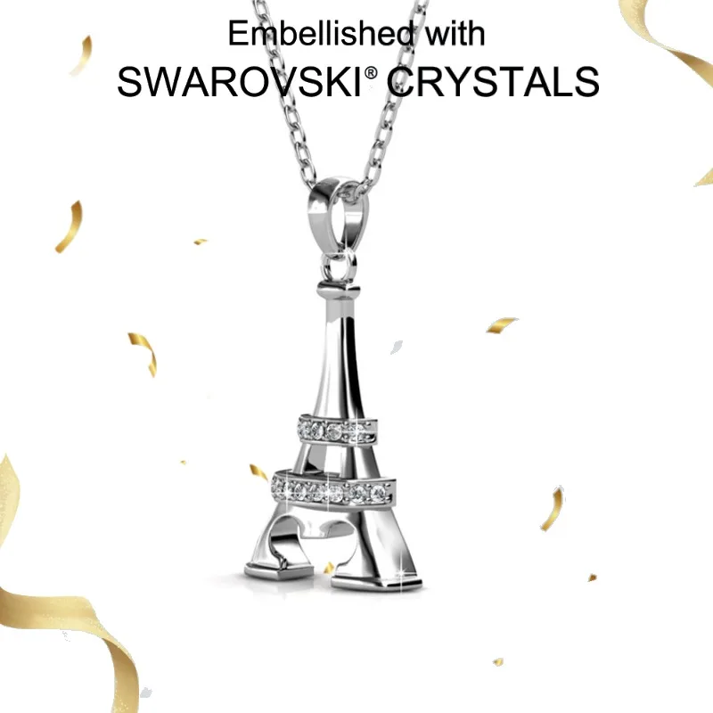 

Daisini Эйфелева башня кулон ожерелье женское стерлинговое серебро 925 пробы с кристаллами Сваровски романтические парижские украшения элегантный подарок