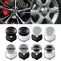 4Pcs 56/60mm Car Wheel Center Hub Cap Badge Tire Rim Covers Accessories For Nissan Qashqai J10 J11 Juke Micra X-Trail Pulsar