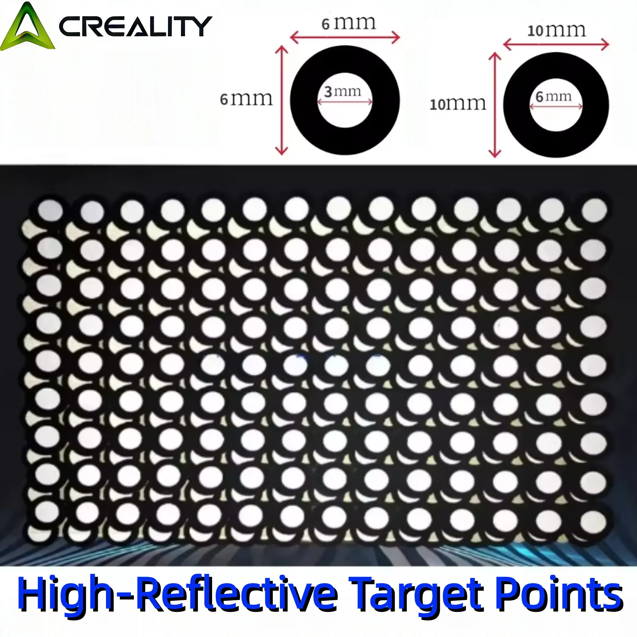 Creality 500/1000 Points 3/6mm 3D Scanning Mark Point for Creality CR-Scan Raptor/ Otter/ Ferret Pro 3D Scanner Tracking Dot