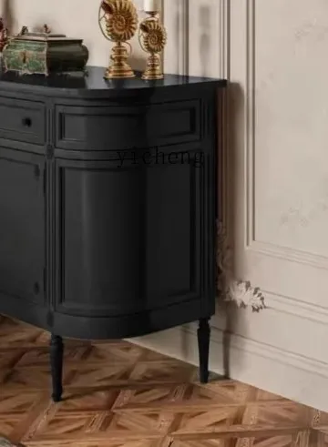 

ZZ light luxury entrance cabinet neoclassical foyer decoration simple semi-circular arc shoe cabinet