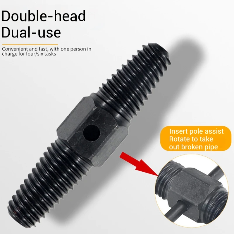 1/2 Inch 3/4 Inch Double Head Tap Broken Screw Extractor, Pipes Valve Faucet Broken Bolt Dual-use Water Pipe Screw Removal Tool