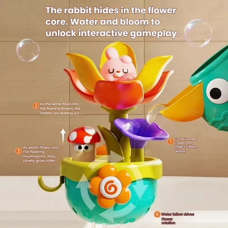 Divertidos juguetes de baño para niños: diseño de riego, floración y caída ascendente