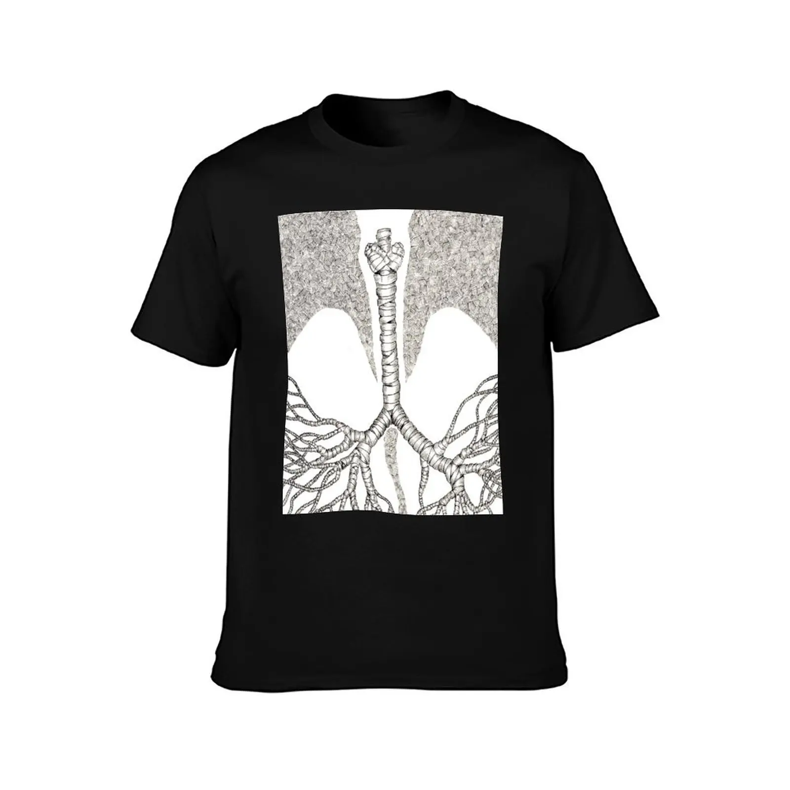 Wrapped Lungs T-Shirt Casual Light Summer Short Sleeve Top T-Shirt