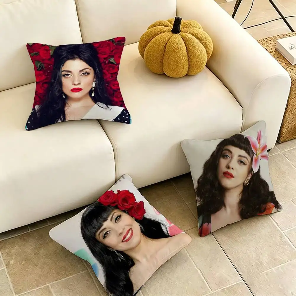 

Singer Mon Laferte-E Pillow Case Square Double-Sided Sofa Cushion Cover Bedroom Bedside Pillow Gift
