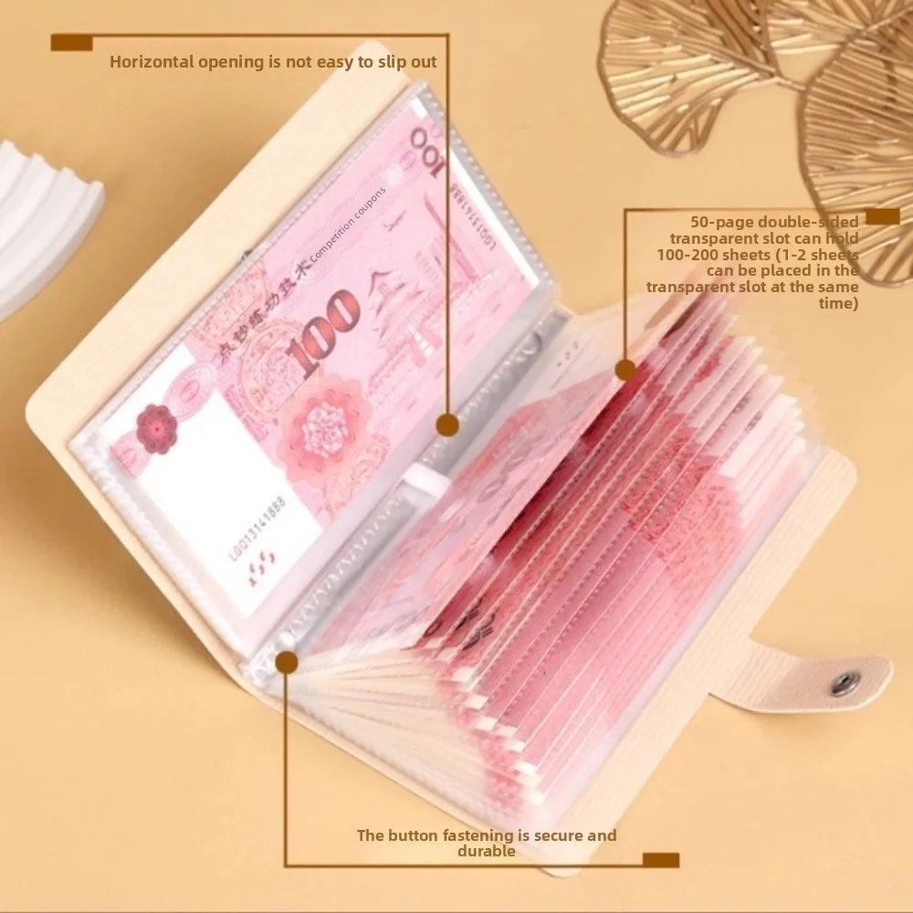 New Large Capacity 100 Envelopes Money Saving Challeng Waterproof Save Money Cash Storage Book PU Budget Binder