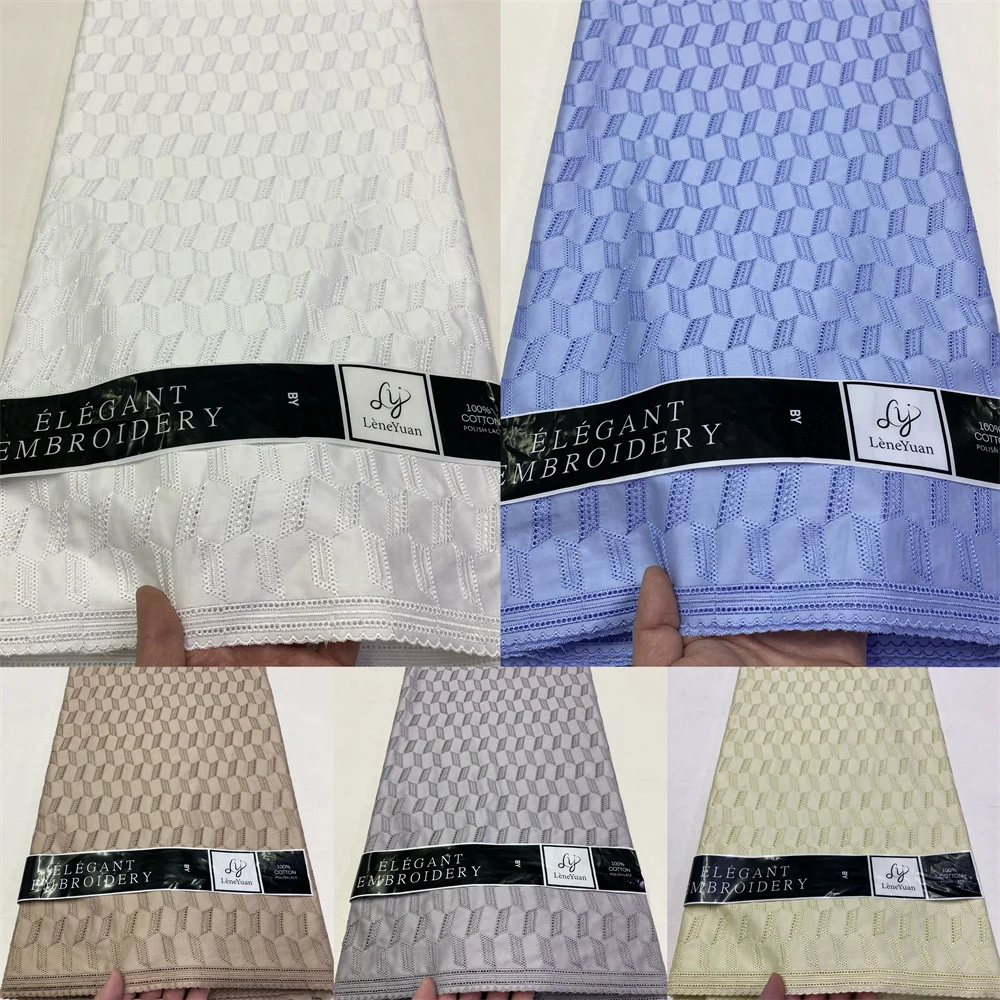 2024 Dubai Atiku Material 100% Cotton Top Quality Soft African Atiku Fabric Swiss Voile Cotton for Men and Women Cloth 5 Yards