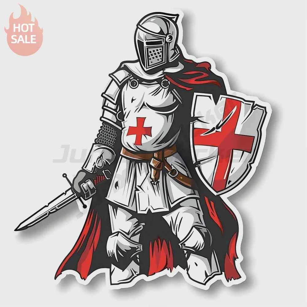 Christian Templar Crusader Shield Cross Medieval Creative PVC Decal For Helmet Waterproof UV Protection Sticker Car Styling