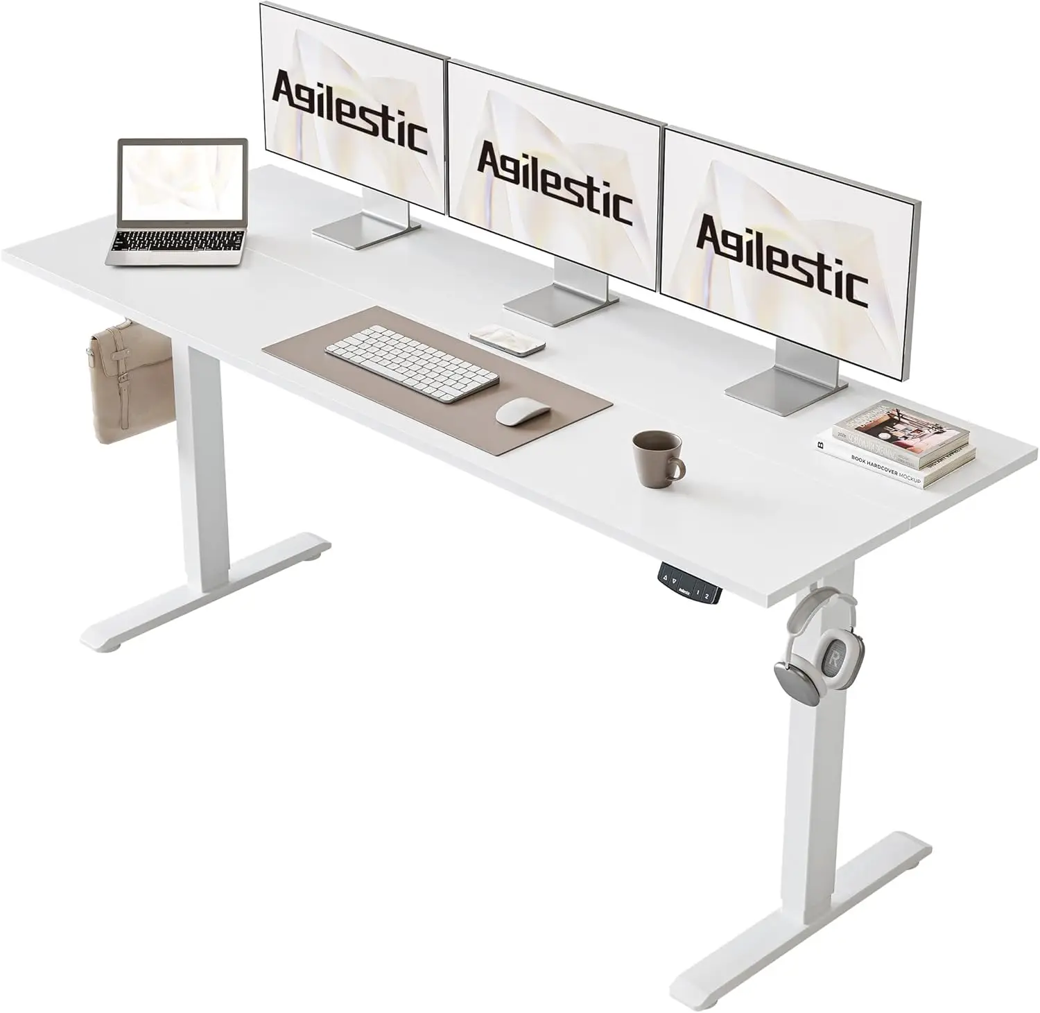 

Electric Standing Desk, Large 63 x 24 Inches Height Adjustable Desk, Sit Stand up Desk for Work Office Home