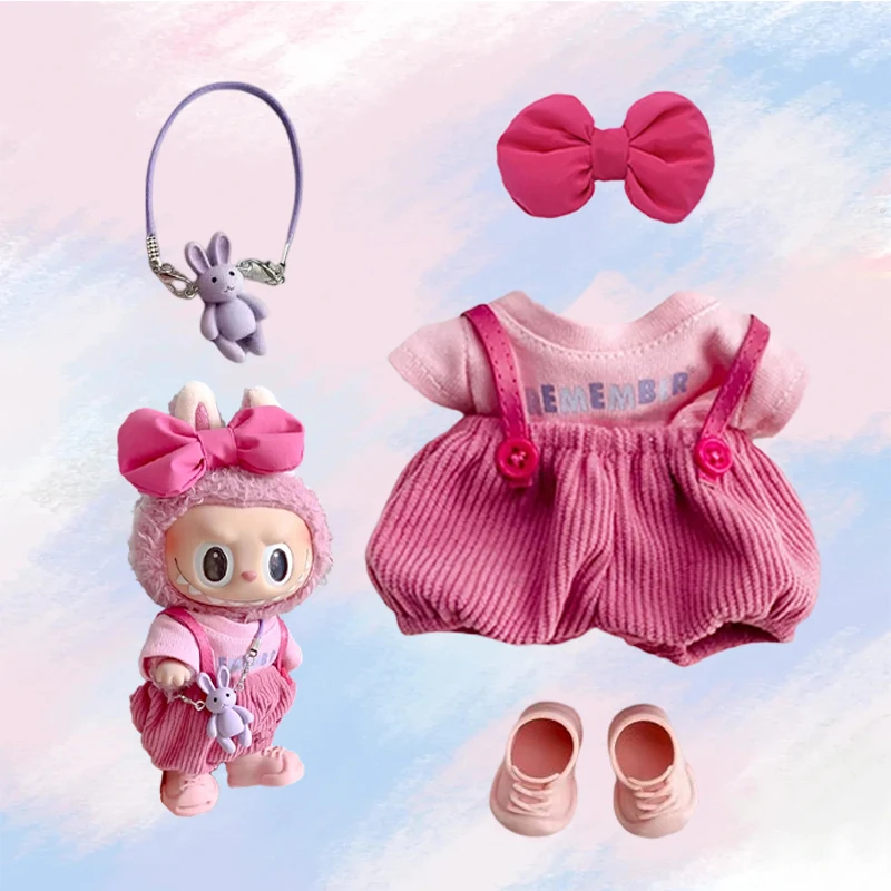 15-17CM pendentif première génération deuxième génération troisième génération vinyle poupée salopette bébé vêtements labubu poupée vêtements