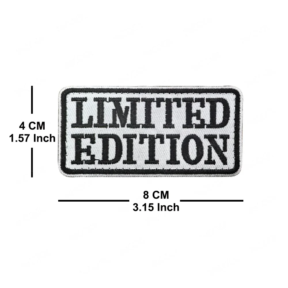 Embroidered Limited Edition Patches Appliques Armband Shoulder DIY Decorative Hook Loop Badges For Clothing Backpack Bag Hat Cap